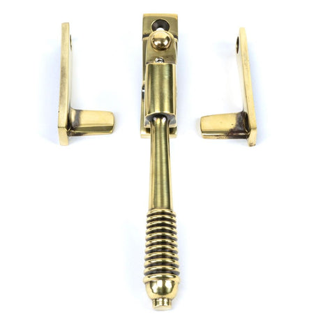 From The Anvil - Aged Brass Night-Vent Locking Reeded Fastener | Sku. 83911 | Trade Door Handles.