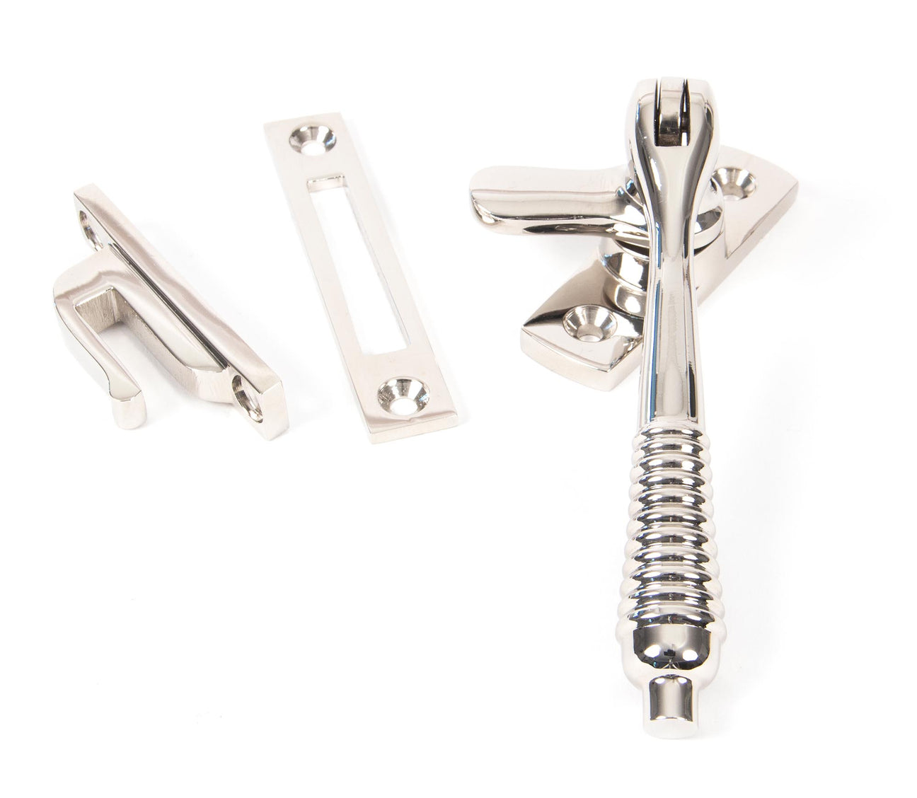 From The Anvil - Polished Nickel Locking Reeded Fastener | Sku. 83918 | Trade Door Handles.