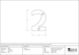 From The Anvil - Satin Chrome Numeral 2 | Sku. 83922 | Trade Door Handles.