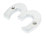 From The Anvil - Satin Chrome Numeral 3 | Sku. 83923 | Trade Door Handles.