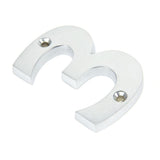 From The Anvil - Satin Chrome Numeral 3 | Sku. 83923 | Trade Door Handles.