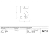 From The Anvil - Satin Chrome Numeral 5 | Sku. 83925 | Trade Door Handles.