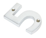 From The Anvil - Satin Chrome Numeral 5 | Sku. 83925 | Trade Door Handles.