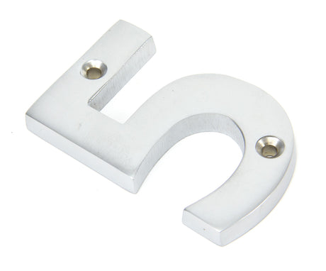 From The Anvil - Satin Chrome Numeral 5 | Sku. 83925 | Trade Door Handles.