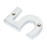 From The Anvil - Satin Chrome Numeral 5 | Sku. 83925 | Trade Door Handles.