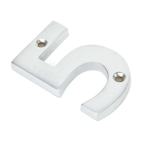From The Anvil - Satin Chrome Numeral 5 | Sku. 83925 | Trade Door Handles.