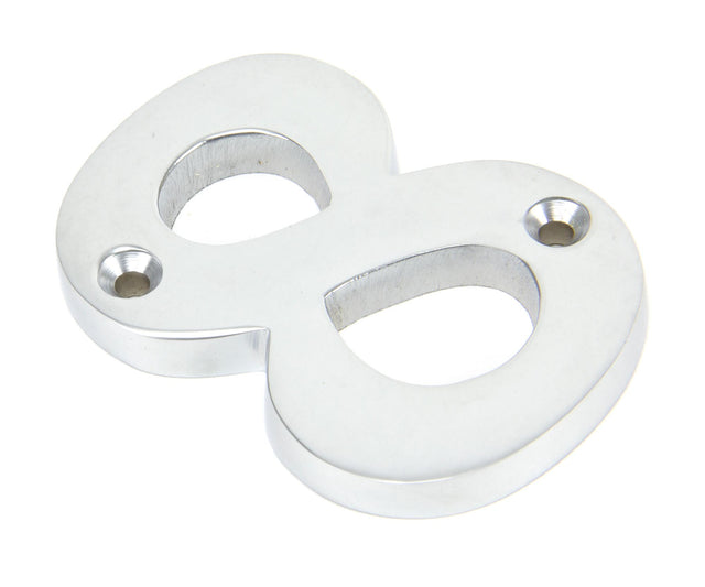 From The Anvil - Satin Chrome Numeral 8 | Sku. 83928 | Trade Door Handles.
