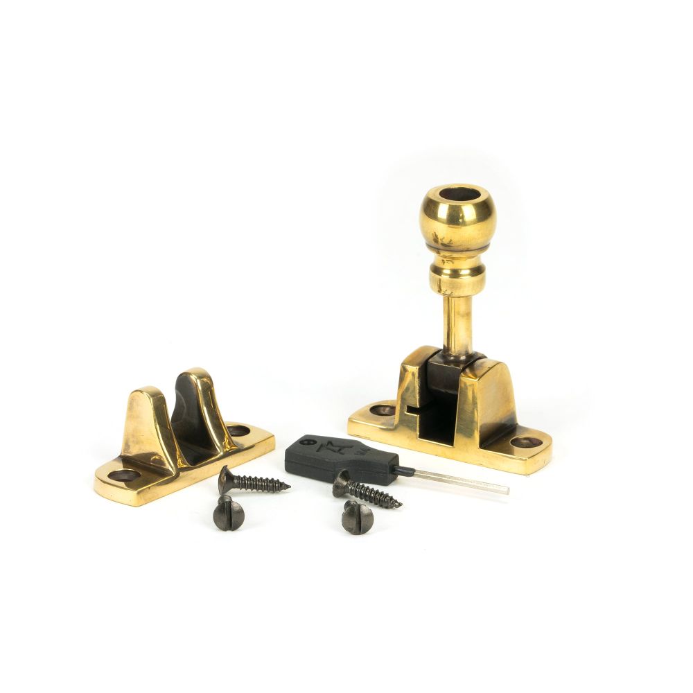 From The Anvil - Aged Brass Mushroom Brighton Fastener (Radiused) | Sku. 83933 | Trade Door Handles.