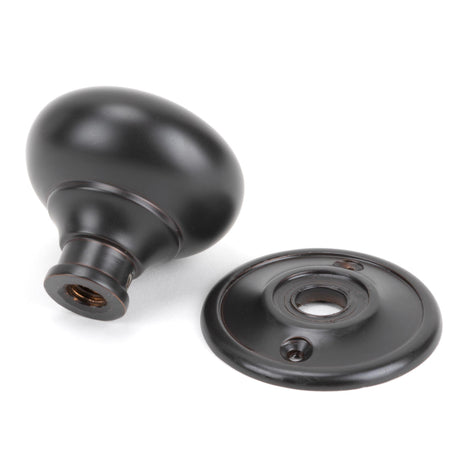 From The Anvil - Aged Bronze Mushroom Mortice/Rim Knob Set | Sku. 83944 | Trade Door Handles.