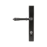 From The Anvil - Aged Bronze Reeded Slimline Lever Espag. Lock Set | Sku. 83952 | Trade Door Handles.