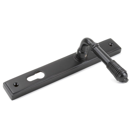 From The Anvil - Aged Bronze Reeded Slimline Lever Espag. Lock Set | Sku. 83952 | Trade Door Handles.