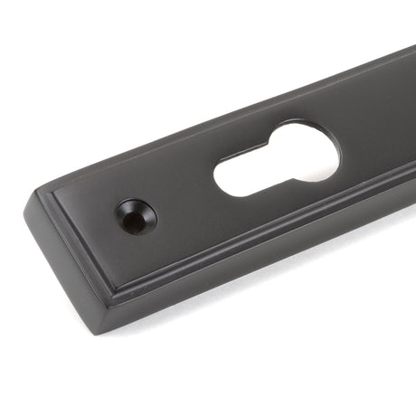 From The Anvil - Aged Bronze Reeded Slimline Lever Espag. Lock Set | Sku. 83952 | Trade Door Handles.