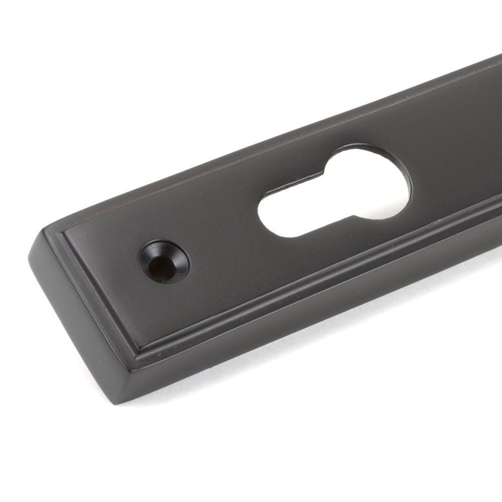 From The Anvil - Aged Bronze Reeded Slimline Lever Espag. Lock Set | Sku. 83952 | Trade Door Handles.