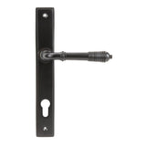 From The Anvil - Aged Bronze Reeded Slimline Lever Espag. Lock Set | Sku. 83952 | Trade Door Handles.