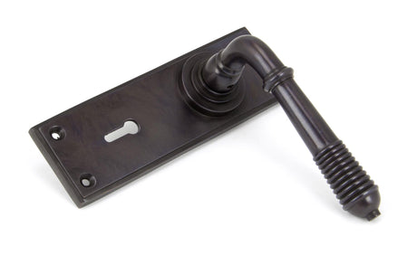 From The Anvil - Aged Bronze Reeded Lever Lock Set | Sku. 83953 | Trade Door Handles.