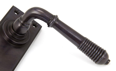 From The Anvil - Aged Bronze Reeded Lever Lock Set | Sku. 83953 | Trade Door Handles.