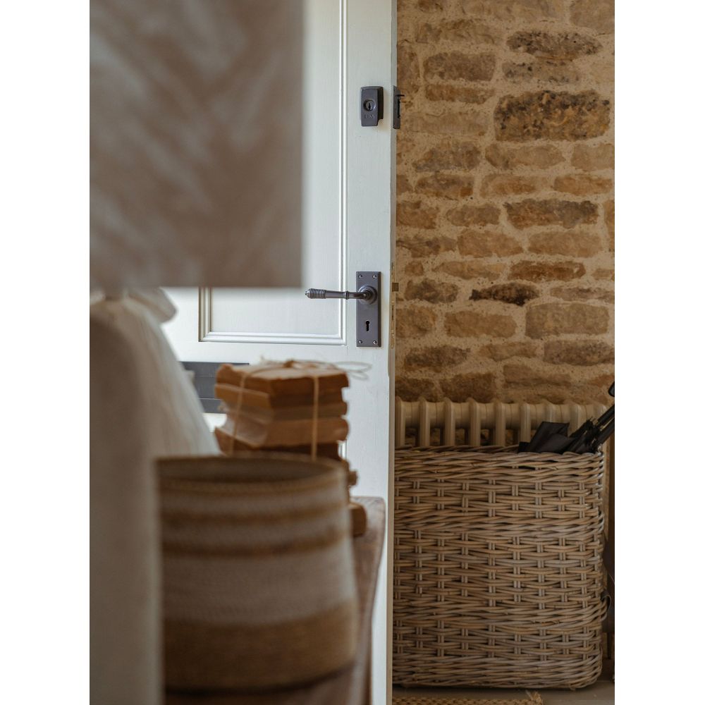 From The Anvil - Aged Bronze Reeded Lever Lock Set | Sku. 83953 | Trade Door Handles.