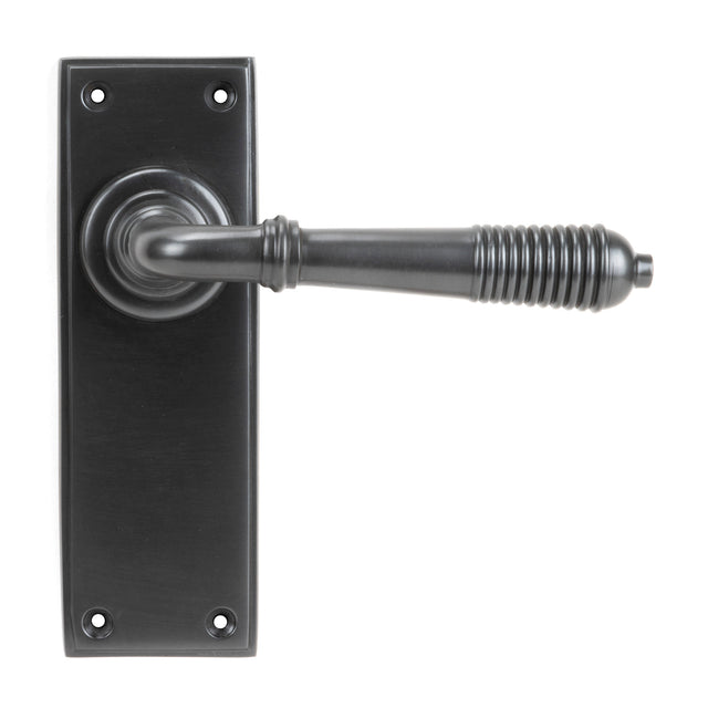 From The Anvil - Aged Bronze Reeded Lever Latch Set | Sku. 83954 | Trade Door Handles.