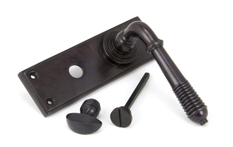 From The Anvil - Aged Bronze Reeded Lever Bathroom Set | Sku. 83955 | Trade Door Handles.