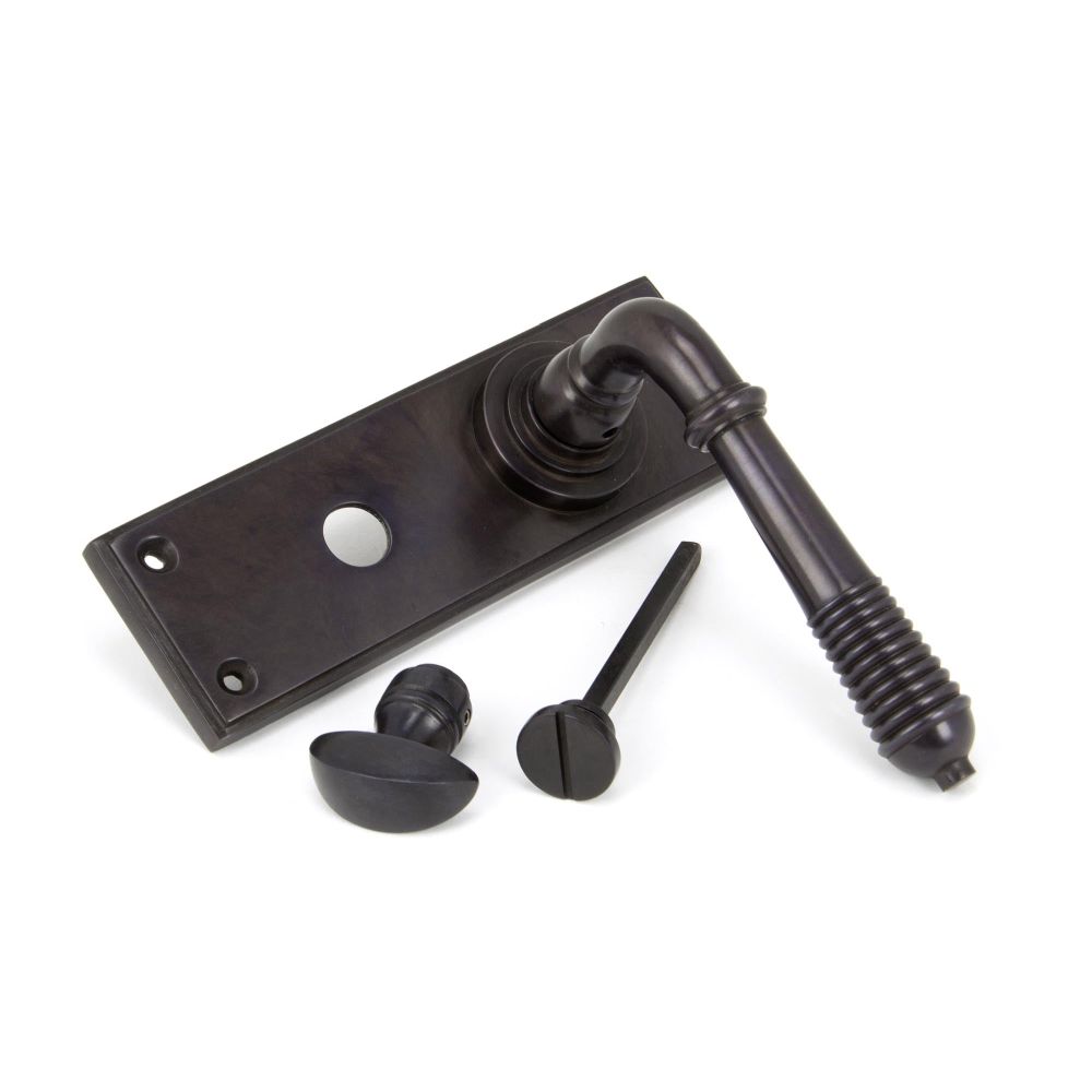 From The Anvil - Aged Bronze Reeded Lever Bathroom Set | Sku. 83955 | Trade Door Handles.