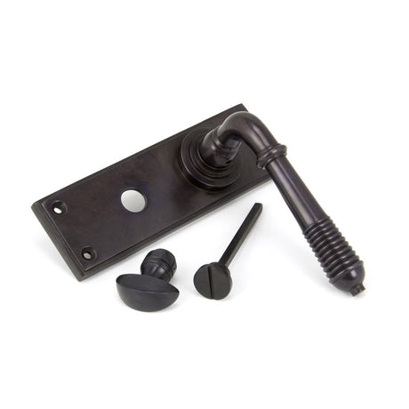 From The Anvil - Aged Bronze Reeded Lever Bathroom Set | Sku. 83955 | Trade Door Handles.