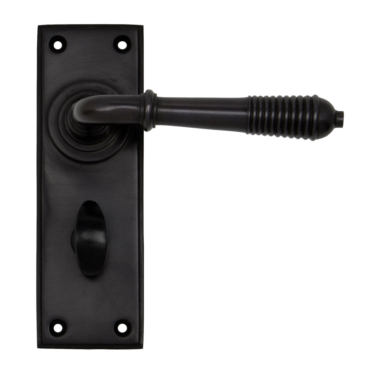 From The Anvil - Aged Bronze Reeded Lever Bathroom Set | Sku. 83955 | Trade Door Handles.