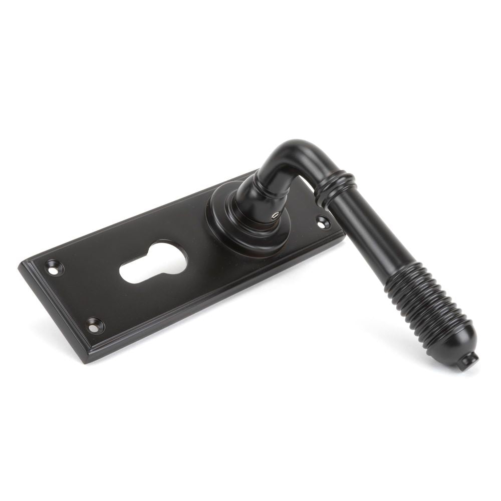 From The Anvil - Aged Bronze Reeded Lever Euro Lock Set | Sku. 83956 | Trade Door Handles.