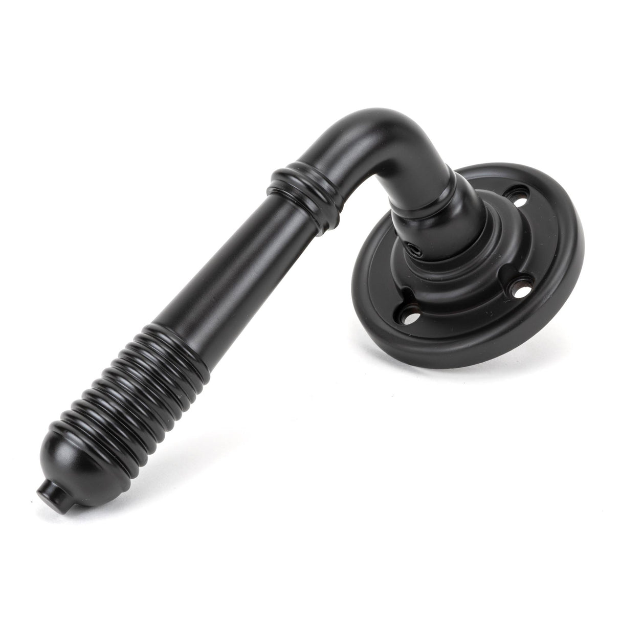 From The Anvil - Aged Bronze Reeded Lever on Rose Set | Sku. 83957 | Trade Door Handles.