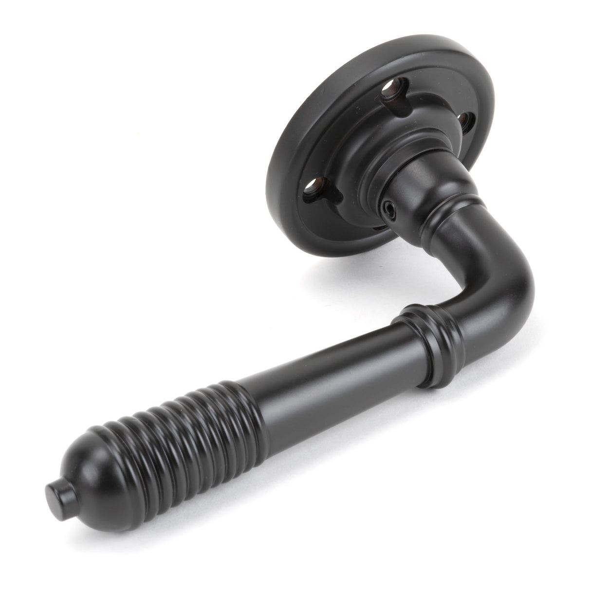 From The Anvil - Aged Bronze Reeded Lever on Rose Set | Sku. 83957 | Trade Door Handles.