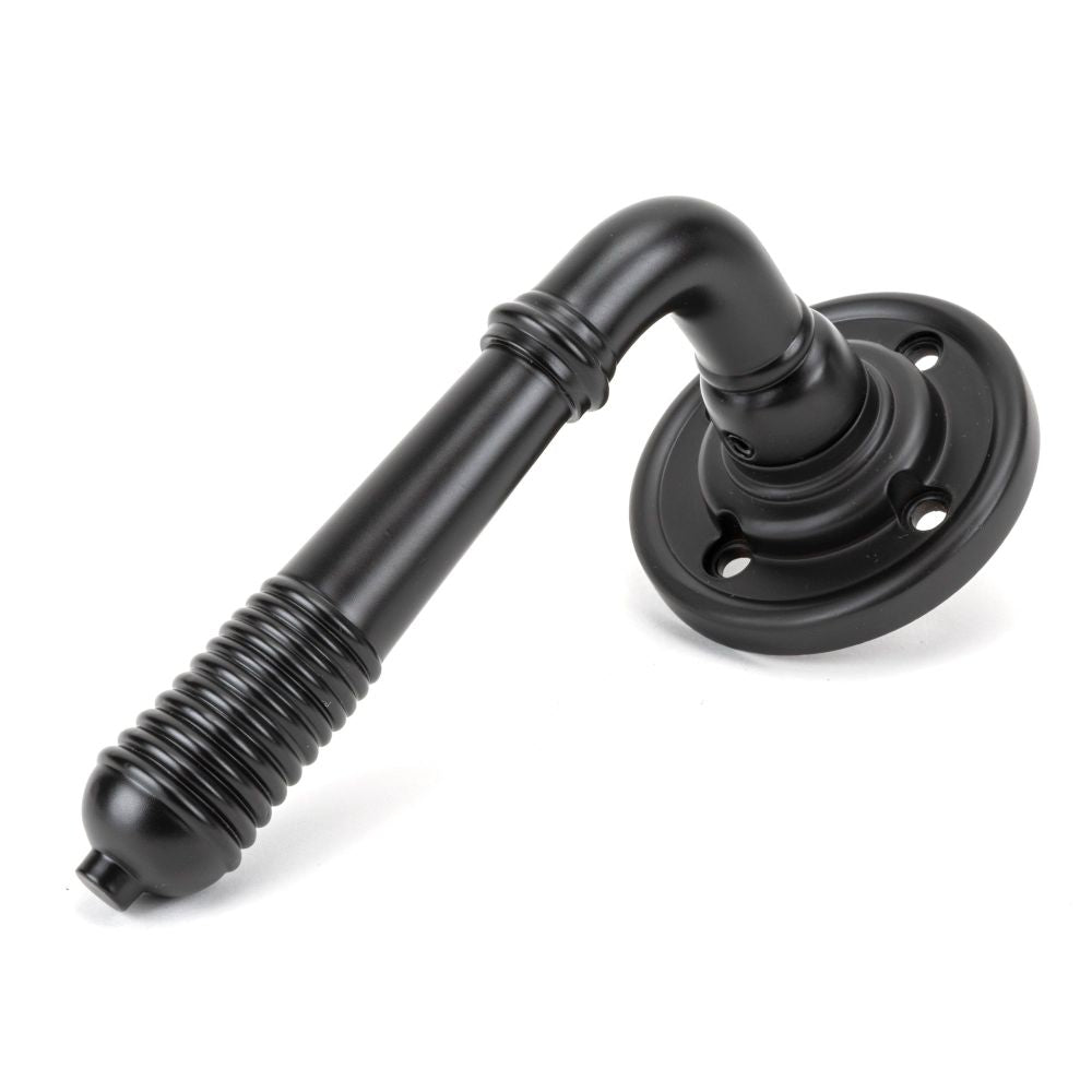 From The Anvil - Aged Bronze Reeded Lever on Rose Set | Sku. 83957 | Trade Door Handles.