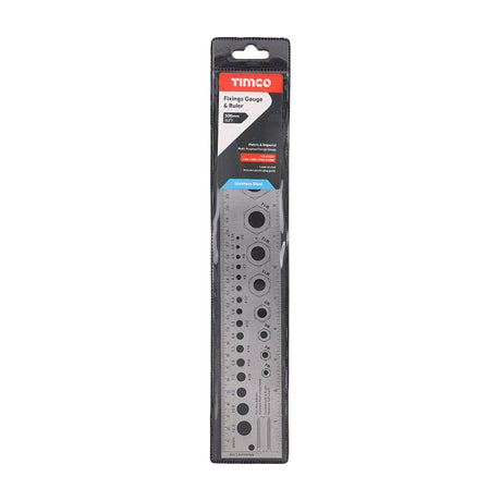 This is an image of Timco - Fixings Gauge and Ruler 300mm (1 Each Wallet) 863227