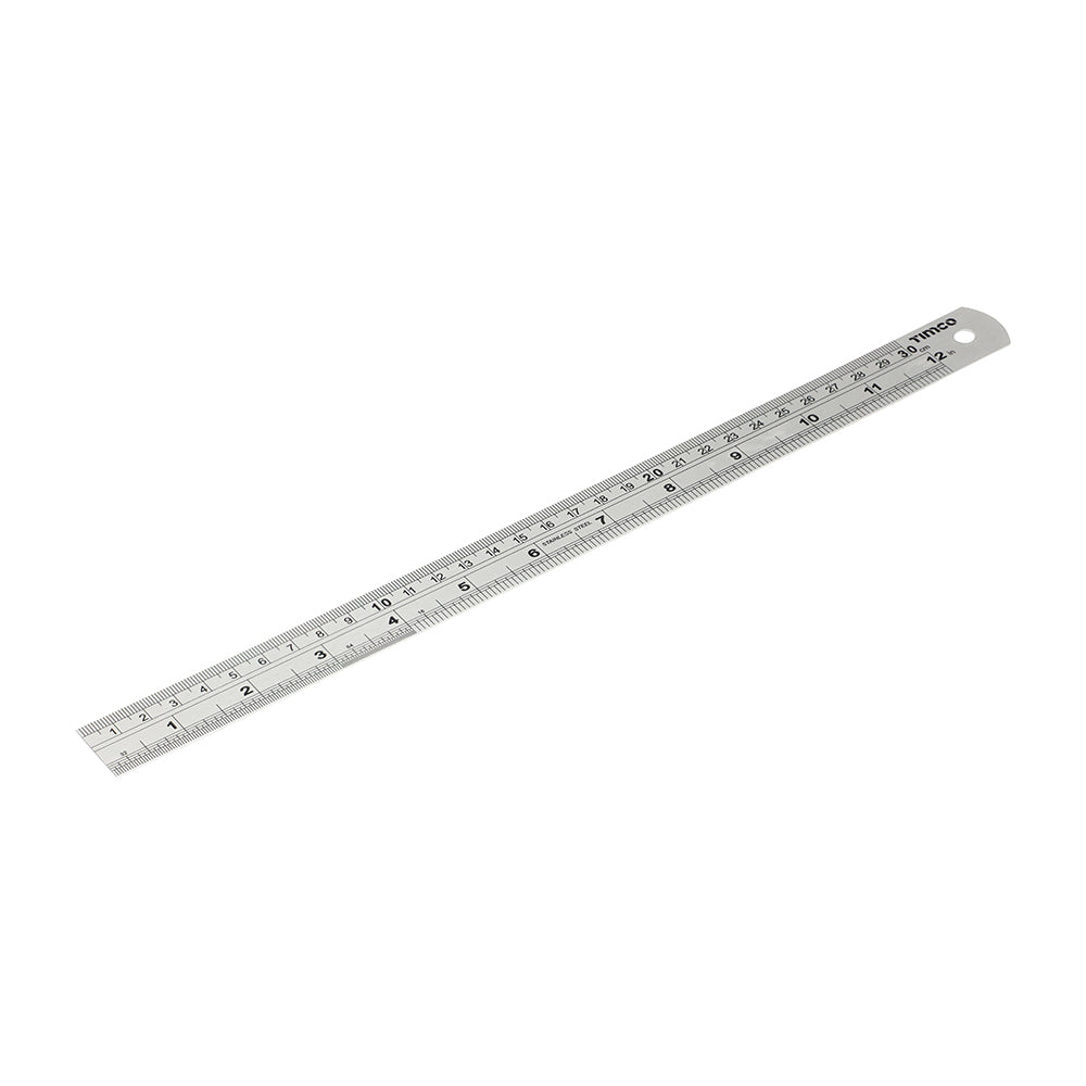 This is an image of Timco - Steel Ruler 300mm (1 Each Wallet) 863741