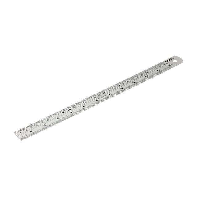 This is an image of Timco - Steel Ruler 300mm (1 Each Wallet) 863741
