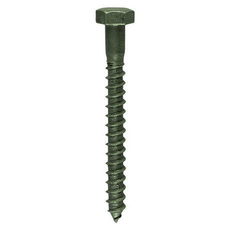 This is an image of Timco - Coach Screws - Hex - Exterior - Green 8.0 x 75mm - (10 PCS Bag) 875INCSB