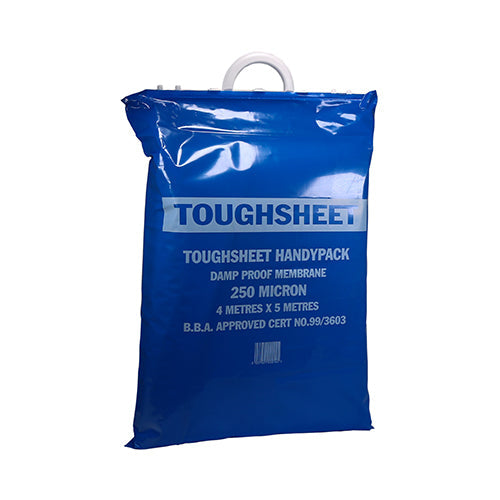 This is an image of Timco - Toughsheet Damp Proof Membrane - Handy Pack - Blue 4m x 5m / 250 microns (1 Each Bag) 887405