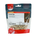 This is an image of Timco - Screw Cups - Electro Brass To fit 8 Gauge Screws - (800 PCS TIMbag) 8BCUPB