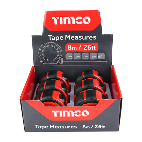 This is an image of Timco - Tape Measure 8m/26ft x 25mm 8MTAPEM