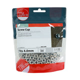 This is an image of Timco - Screw Cups - Nickel To fit 8 Gauge Screws - (800 PCS TIMbag) 8NCUPB