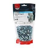 This is an image of Timco - Nylon Nuts - Type P - Zinc M8 - (300 PCS TIMbag) 8NPB