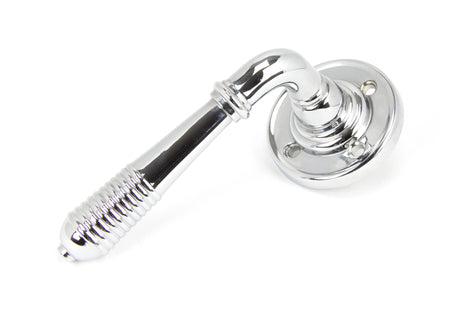 From The Anvil - Polished Chrome Reeded Lever on Rose Set | Sku. 90007 | Trade Door Handles.