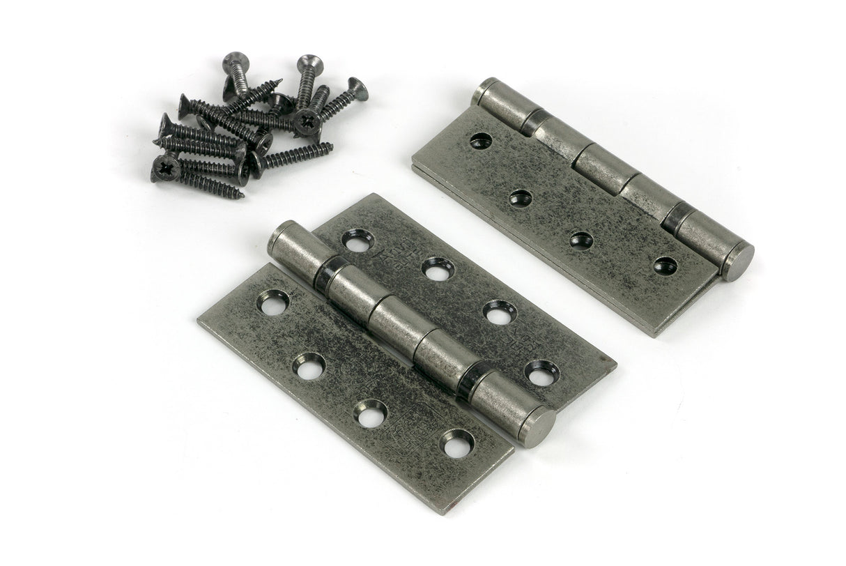 From The Anvil - Pewter 4" Ball Bearing Butt Hinge (Pair) ss | Sku. 90027 | Trade Door Handles.