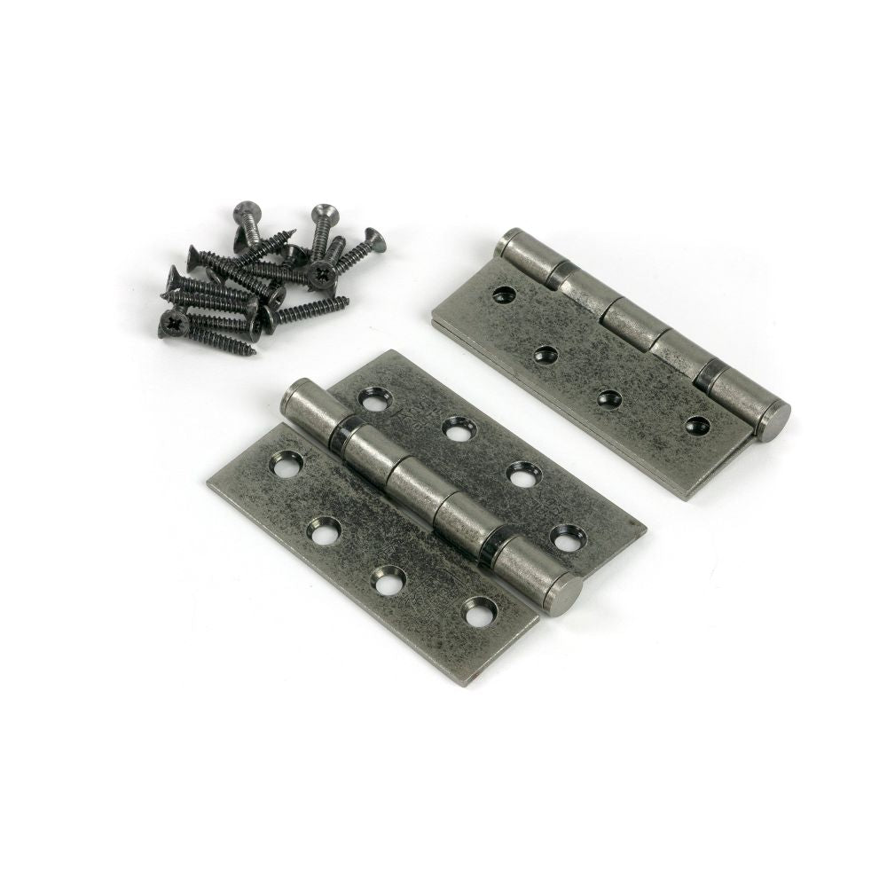 From The Anvil - Pewter 4" Ball Bearing Butt Hinge (Pair) ss | Sku. 90027 | Trade Door Handles.