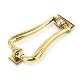 From The Anvil - Aged Brass Slimline Art Deco Door Knocker | Sku. 90028 | Trade Door Handles.