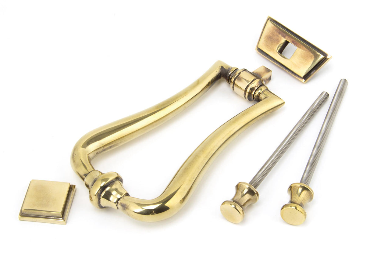 From The Anvil - Aged Brass Slimline Art Deco Door Knocker | Sku. 90028 | Trade Door Handles.