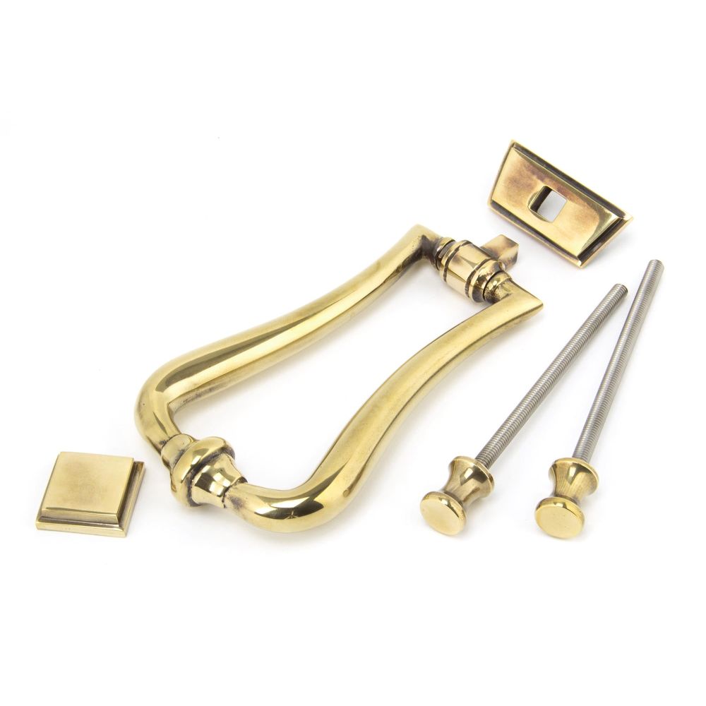 From The Anvil - Aged Brass Slimline Art Deco Door Knocker | Sku. 90028 | Trade Door Handles.