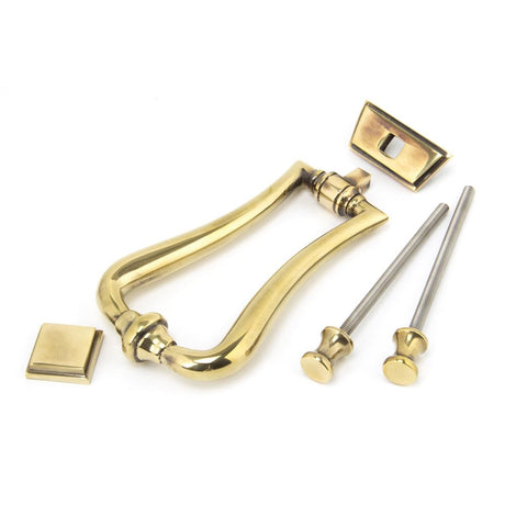 From The Anvil - Aged Brass Slimline Art Deco Door Knocker | Sku. 90028 | Trade Door Handles.