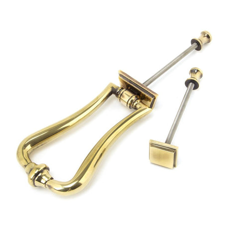 From The Anvil - Aged Brass Slimline Art Deco Door Knocker | Sku. 90028 | Trade Door Handles.