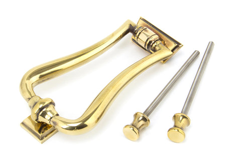 From The Anvil - Aged Brass Slimline Art Deco Door Knocker | Sku. 90028 | Trade Door Handles.