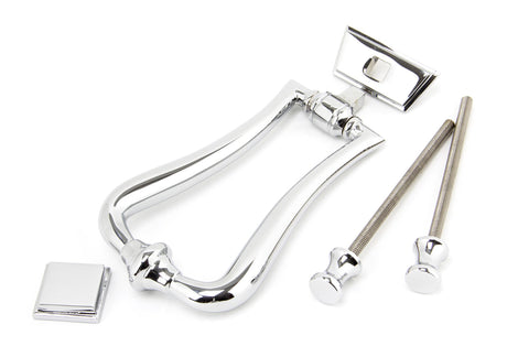 From The Anvil - Polished Chrome Slimline Art Deco Door Knocker | Sku. 90033 | Trade Door Handles.