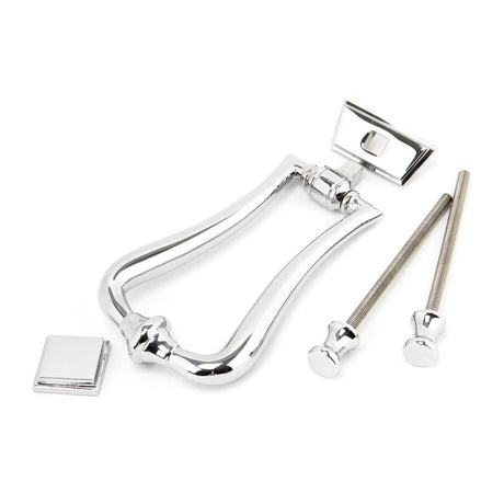 From The Anvil - Polished Chrome Slimline Art Deco Door Knocker | Sku. 90033 | Trade Door Handles.